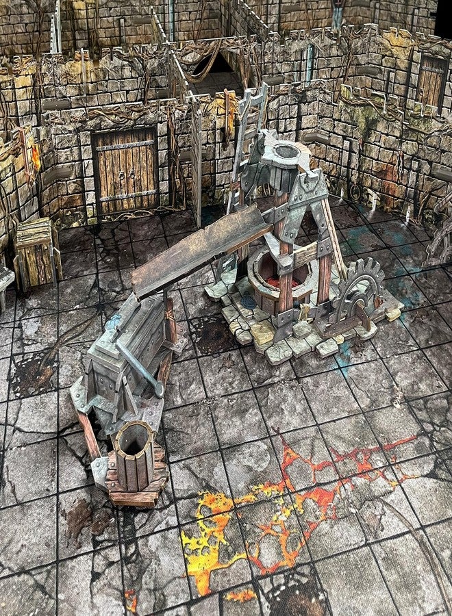 Battle Systems مجموعة تضاريس زنزانات خيالية من Artisan's Forge - تضاريس أنظمة المعارك، مناظر طبيعية غامرة لألعاب تقمص الأدوار D&D وDND وMaladum وPathfinder، مطبوعة على ورق مقوى متين عالي الجودة بألوان كاملة على الوجهين. - Image 2